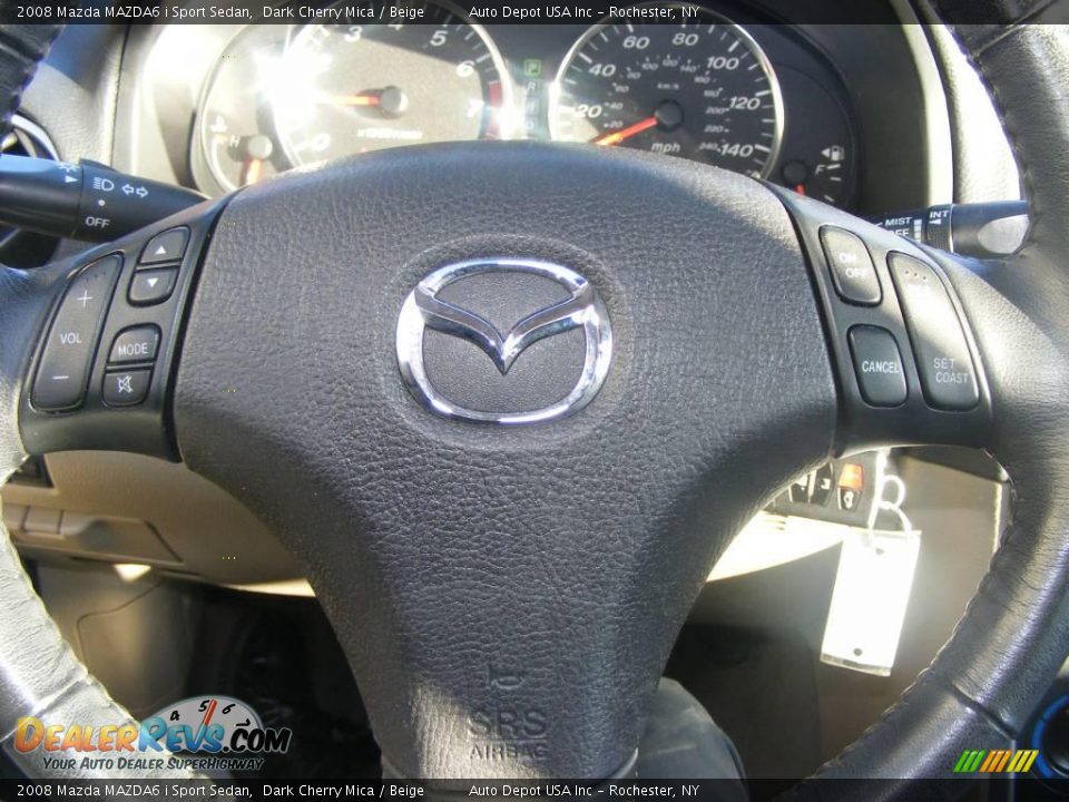 2008 Mazda MAZDA6 i Sport Sedan Dark Cherry Mica / Beige Photo #13