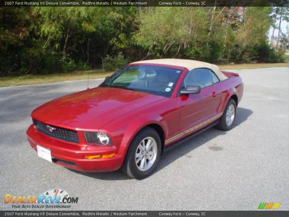 2007 Ford Mustang V6 Deluxe Convertible Redfire Metallic / Medium Parchment Photo #1