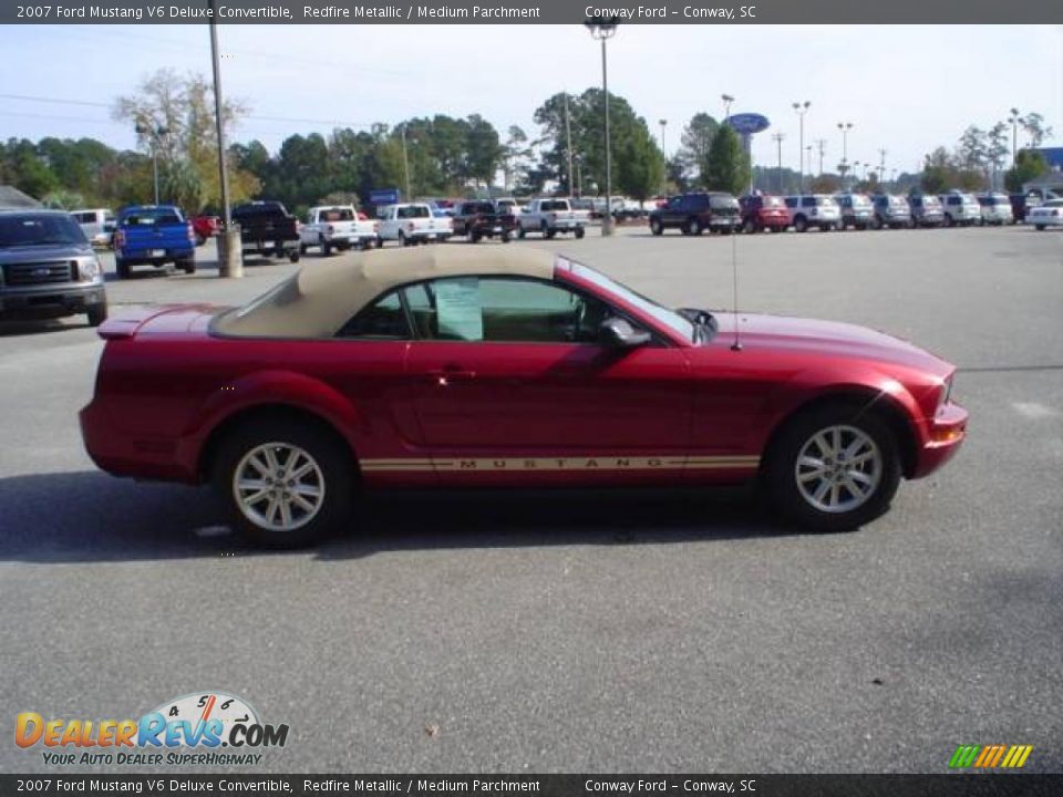2007 Ford Mustang V6 Deluxe Convertible Redfire Metallic / Medium Parchment Photo #4