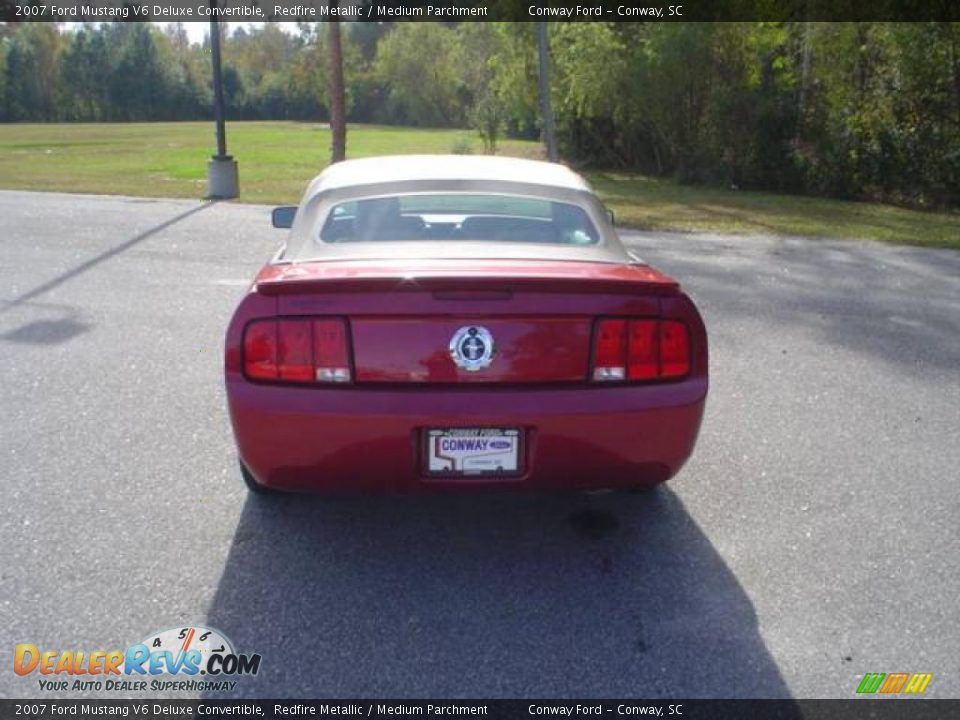 2007 Ford Mustang V6 Deluxe Convertible Redfire Metallic / Medium Parchment Photo #6