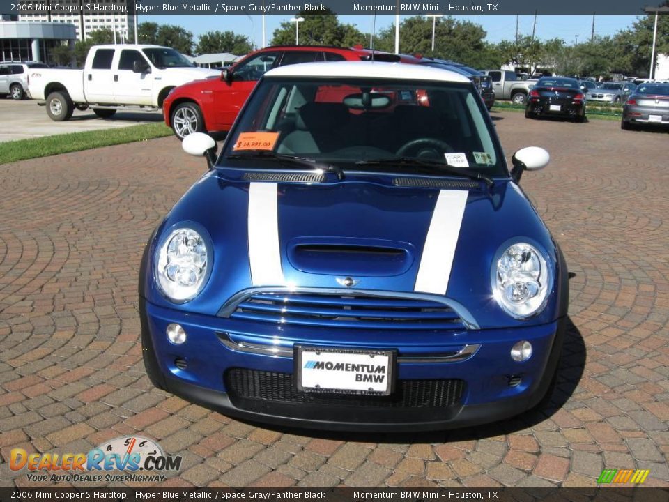 2006 Mini Cooper S Hardtop Hyper Blue Metallic / Space Gray/Panther Black Photo #2