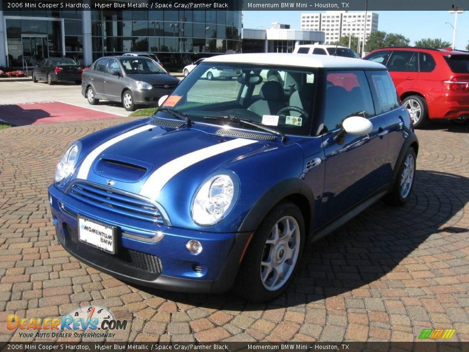 2006 Mini Cooper S Hardtop Hyper Blue Metallic / Space Gray/Panther Black Photo #3