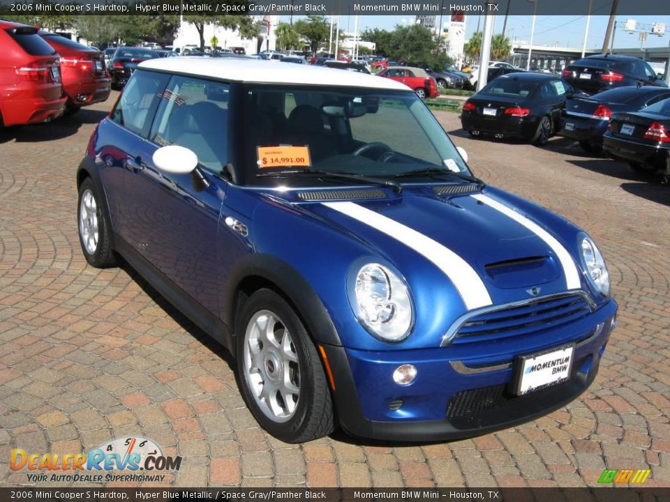 2006 Mini Cooper S Hardtop Hyper Blue Metallic / Space Gray/Panther Black Photo #8