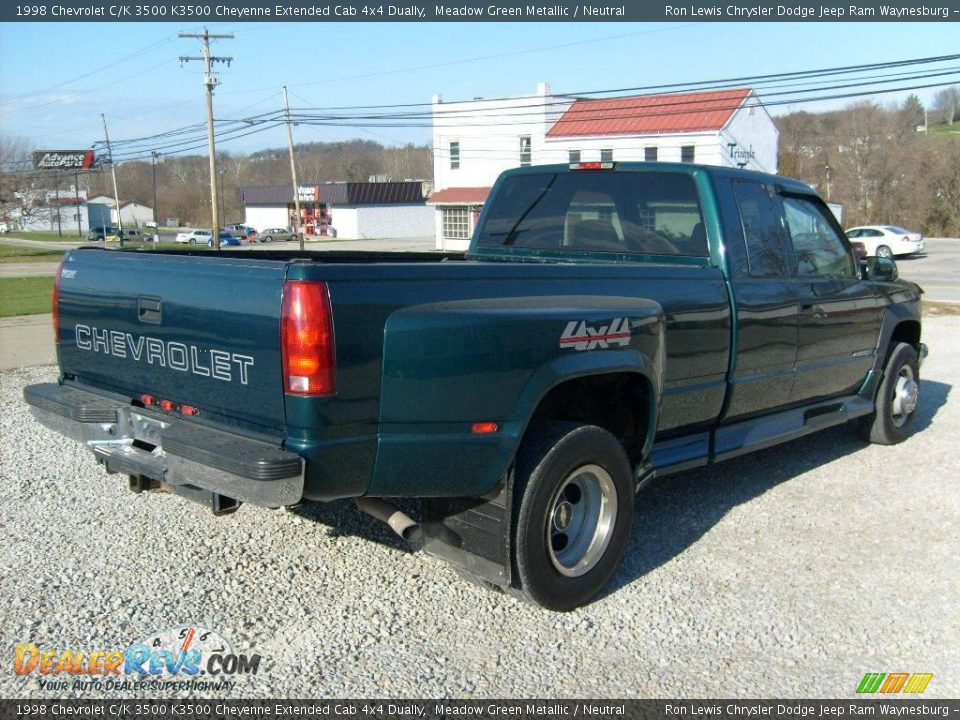 1998 Chevrolet C/K 3500 K3500 Cheyenne Extended Cab 4x4 Dually Meadow Green Metallic / Neutral Photo #5