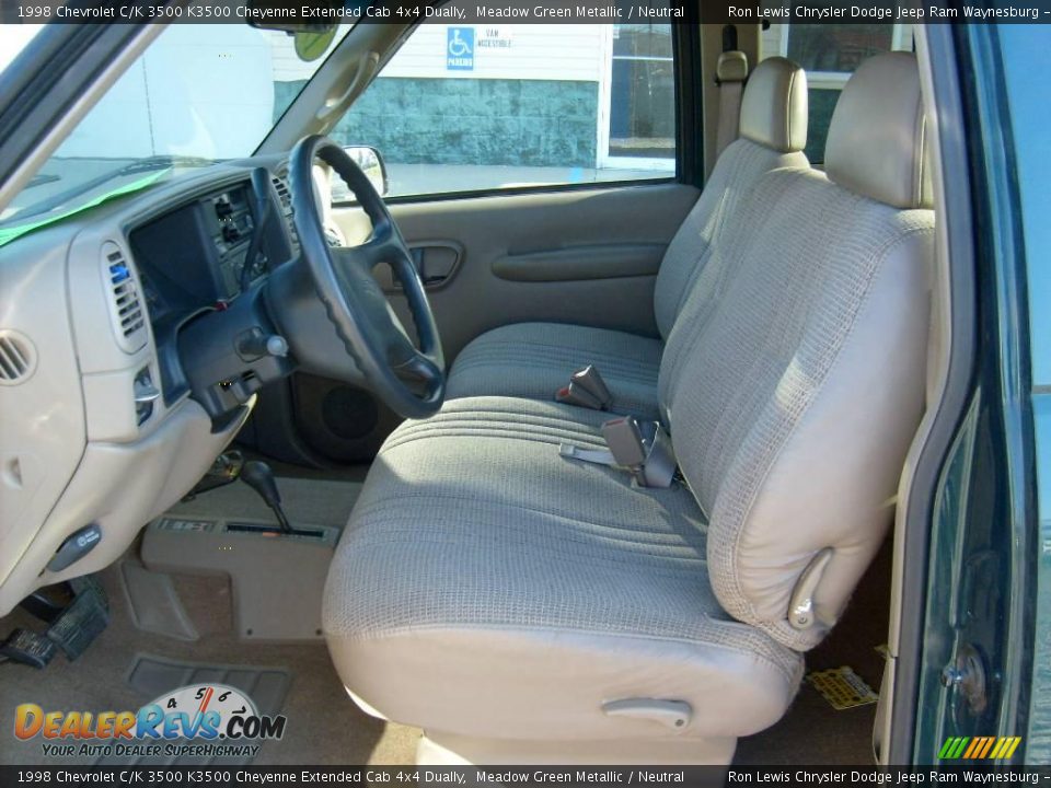 1998 Chevrolet C/K 3500 K3500 Cheyenne Extended Cab 4x4 Dually Meadow Green Metallic / Neutral Photo #10