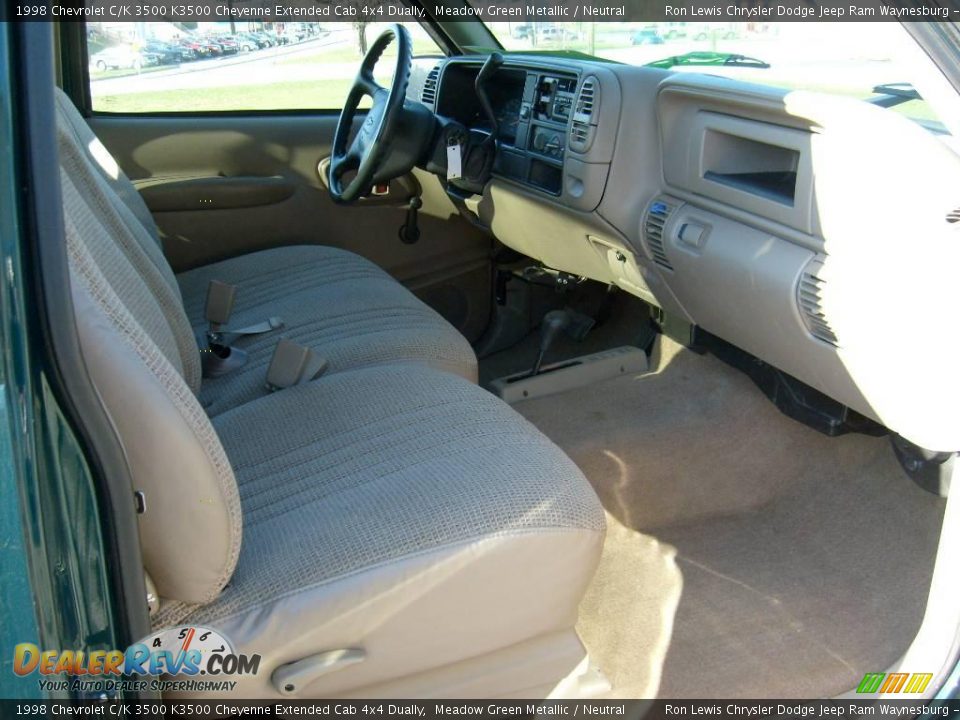1998 Chevrolet C/K 3500 K3500 Cheyenne Extended Cab 4x4 Dually Meadow Green Metallic / Neutral Photo #20