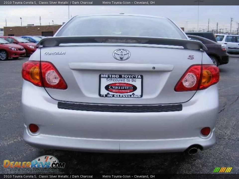 2010 Toyota Corolla S Classic Silver Metallic / Dark Charcoal Photo #4