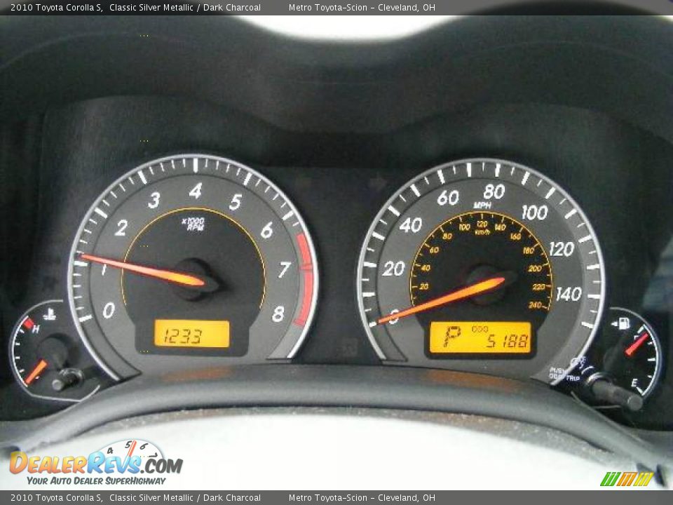 2010 Toyota Corolla S Classic Silver Metallic / Dark Charcoal Photo #16