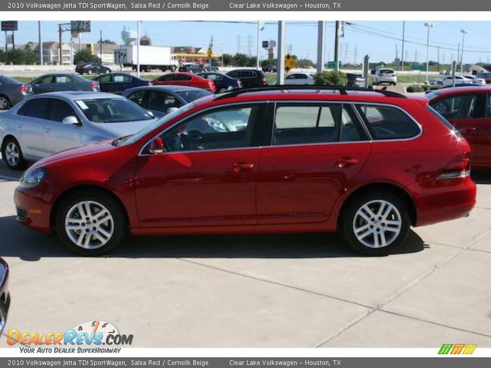 2010 Volkswagen Jetta TDI SportWagen Salsa Red / Cornsilk Beige Photo #2