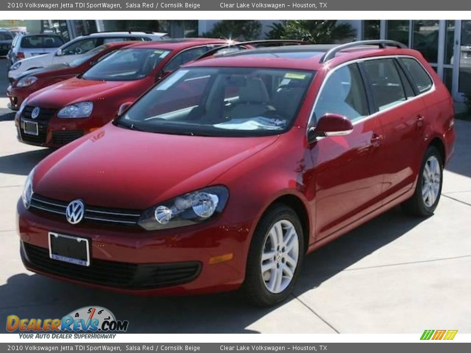 2010 Volkswagen Jetta TDI SportWagen Salsa Red / Cornsilk Beige Photo #11