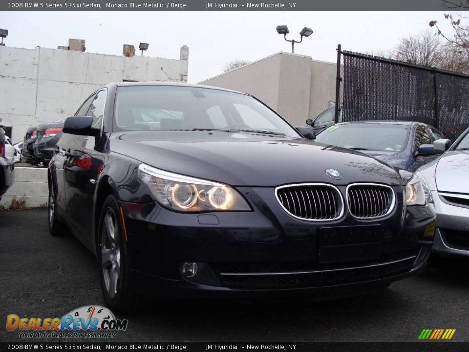 2008 BMW 5 Series 535xi Sedan Monaco Blue Metallic / Beige Photo #1