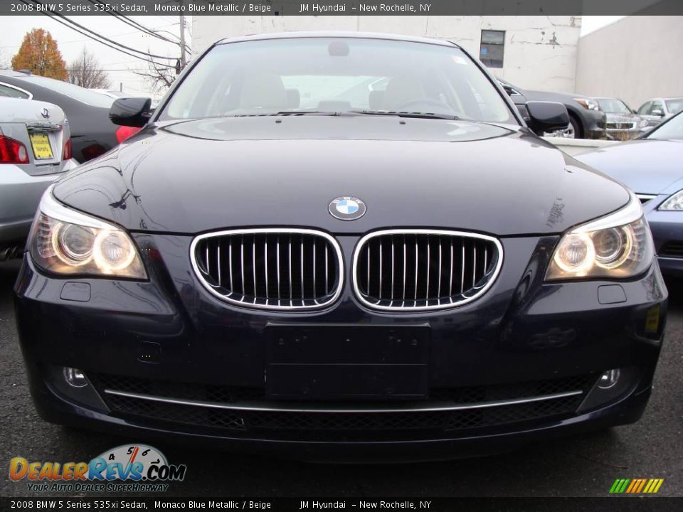2008 BMW 5 Series 535xi Sedan Monaco Blue Metallic / Beige Photo #2