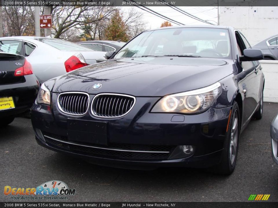 2008 BMW 5 Series 535xi Sedan Monaco Blue Metallic / Beige Photo #3