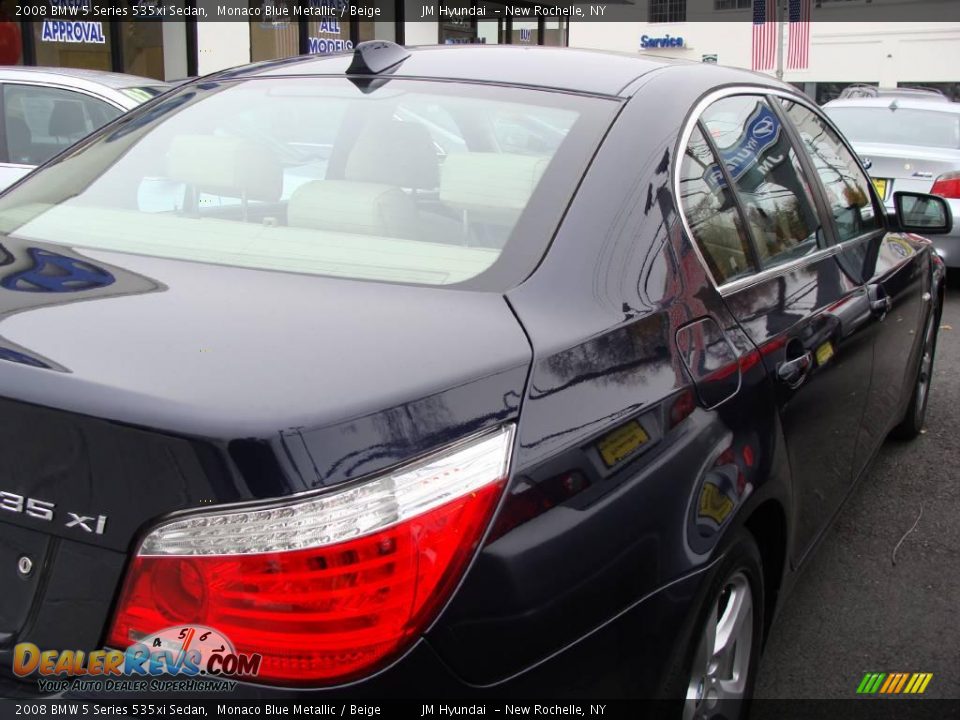 2008 BMW 5 Series 535xi Sedan Monaco Blue Metallic / Beige Photo #4