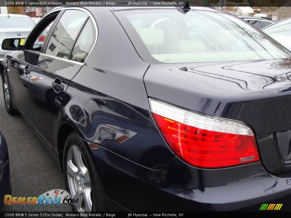 2008 BMW 5 Series 535xi Sedan Monaco Blue Metallic / Beige Photo #5