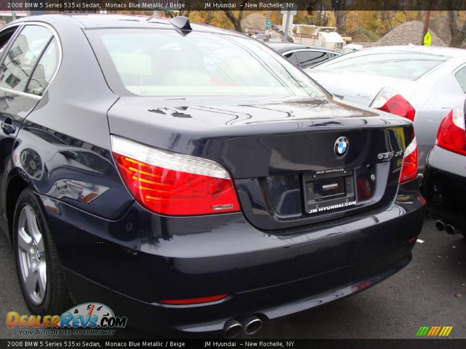 2008 BMW 5 Series 535xi Sedan Monaco Blue Metallic / Beige Photo #6