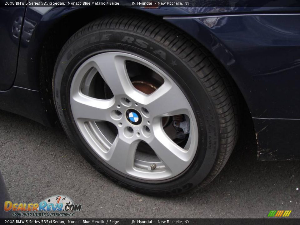 2008 BMW 5 Series 535xi Sedan Monaco Blue Metallic / Beige Photo #7
