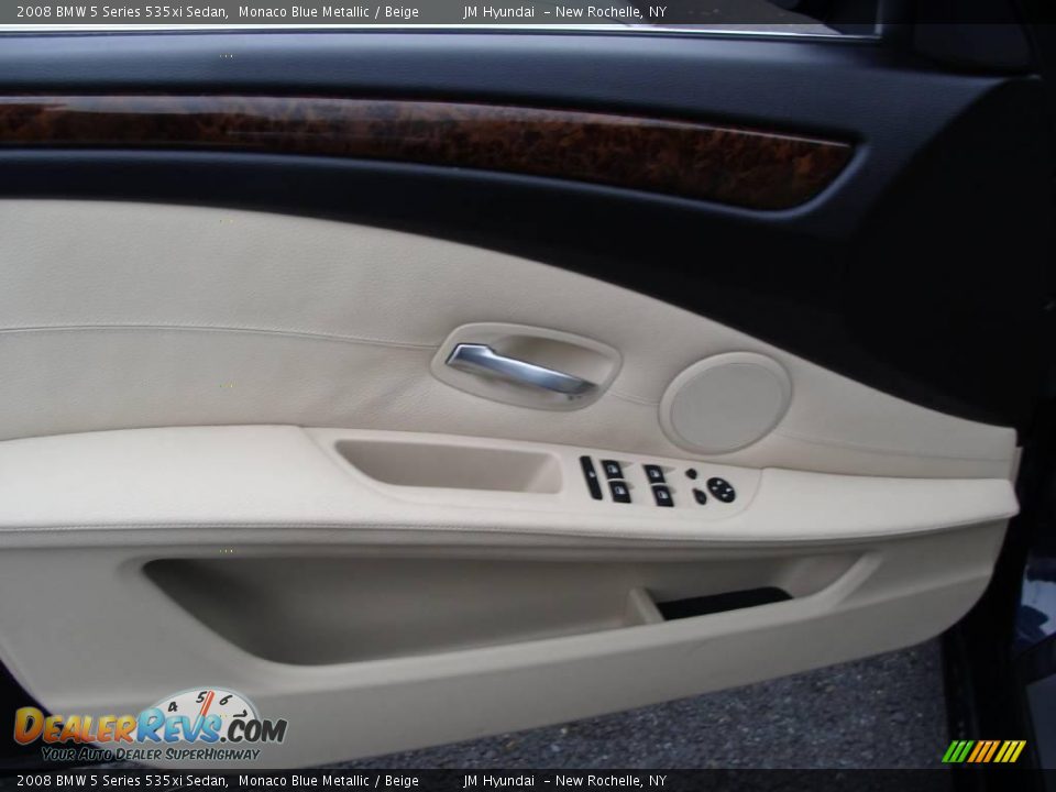 2008 BMW 5 Series 535xi Sedan Monaco Blue Metallic / Beige Photo #9