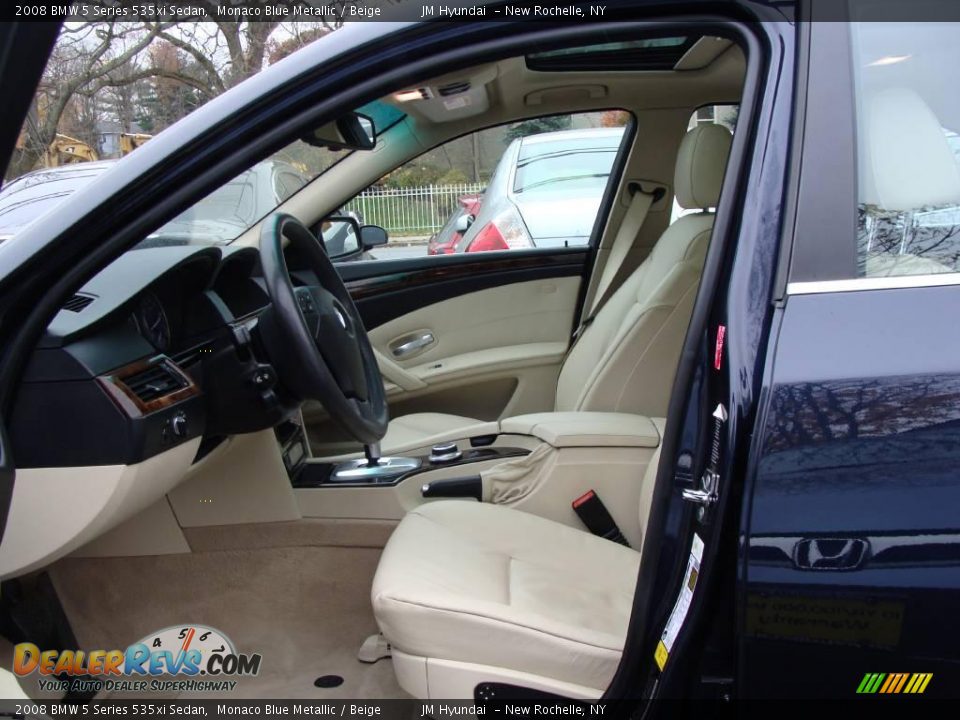 2008 BMW 5 Series 535xi Sedan Monaco Blue Metallic / Beige Photo #11