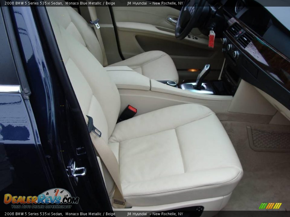2008 BMW 5 Series 535xi Sedan Monaco Blue Metallic / Beige Photo #14