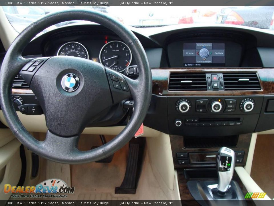 2008 BMW 5 Series 535xi Sedan Monaco Blue Metallic / Beige Photo #17
