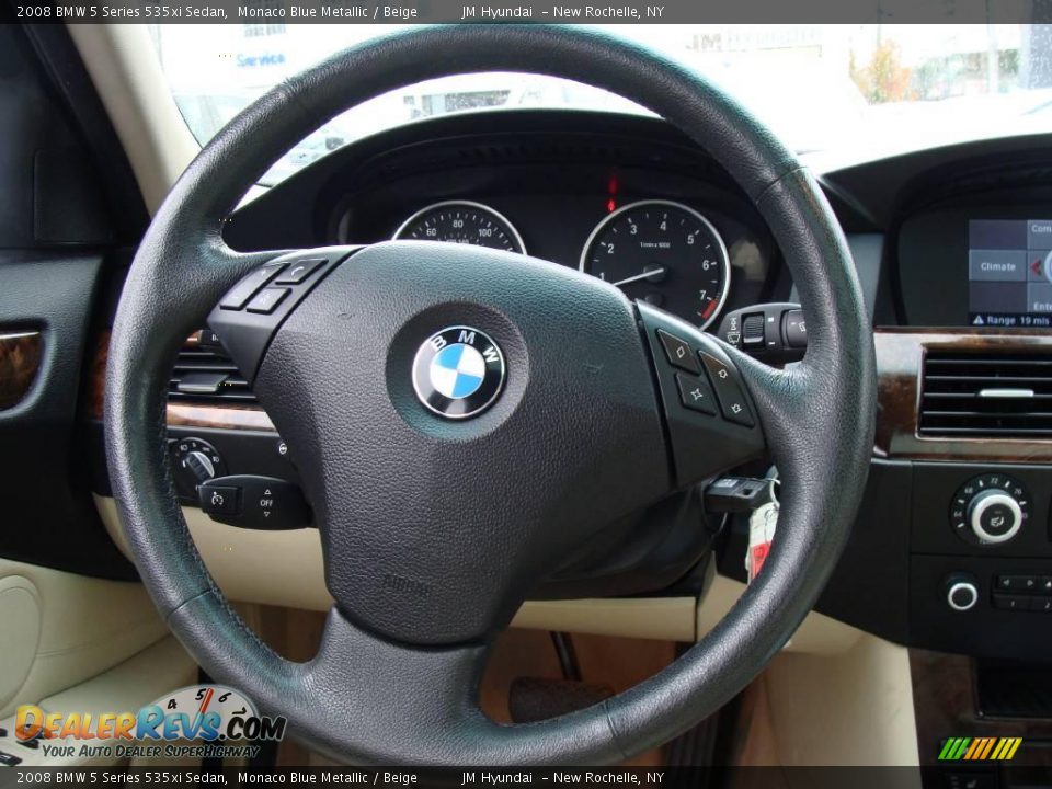 2008 BMW 5 Series 535xi Sedan Monaco Blue Metallic / Beige Photo #18