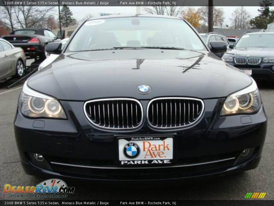 2008 BMW 5 Series 535xi Sedan Monaco Blue Metallic / Beige Photo #3