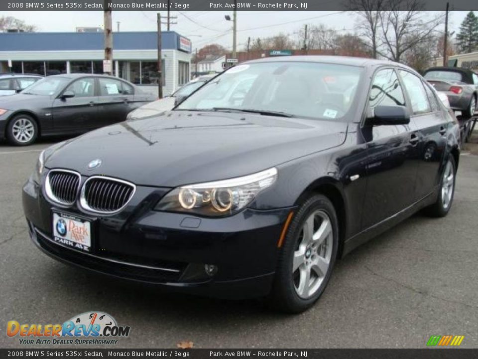2008 BMW 5 Series 535xi Sedan Monaco Blue Metallic / Beige Photo #4