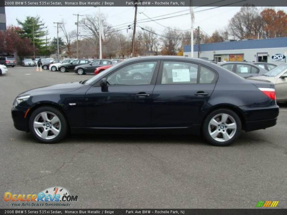 2008 BMW 5 Series 535xi Sedan Monaco Blue Metallic / Beige Photo #5