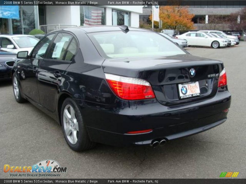 2008 BMW 5 Series 535xi Sedan Monaco Blue Metallic / Beige Photo #6