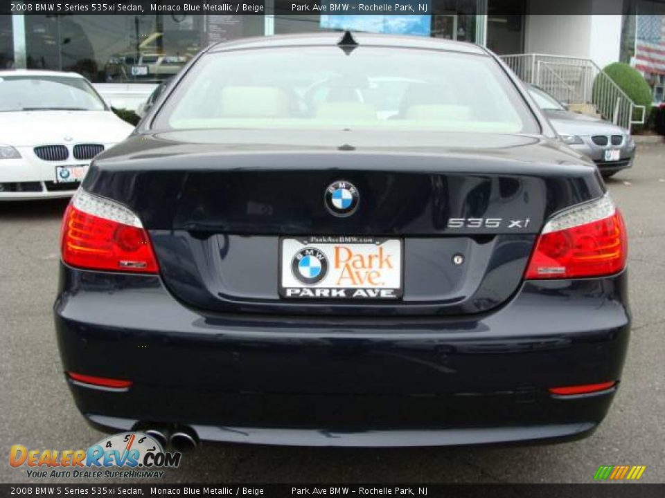 2008 BMW 5 Series 535xi Sedan Monaco Blue Metallic / Beige Photo #7