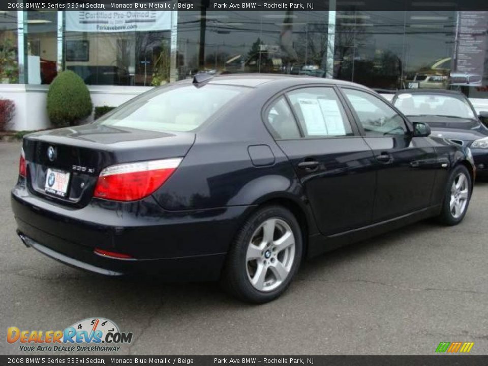 2008 BMW 5 Series 535xi Sedan Monaco Blue Metallic / Beige Photo #8
