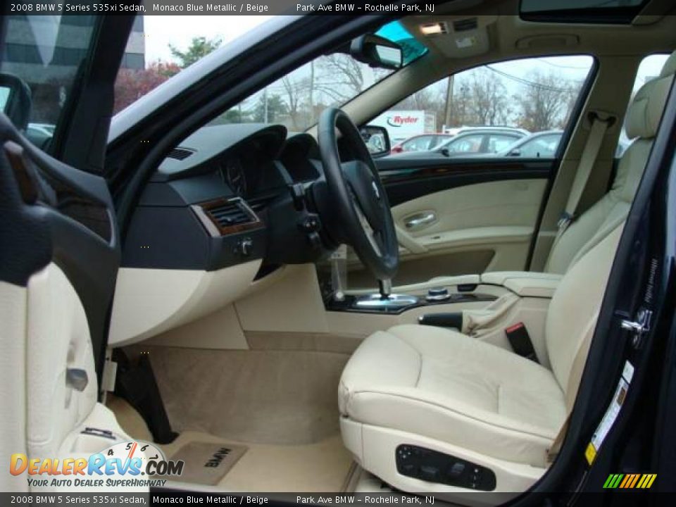 2008 BMW 5 Series 535xi Sedan Monaco Blue Metallic / Beige Photo #10