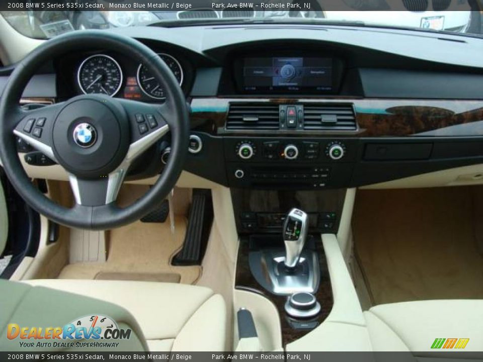 2008 BMW 5 Series 535xi Sedan Monaco Blue Metallic / Beige Photo #12