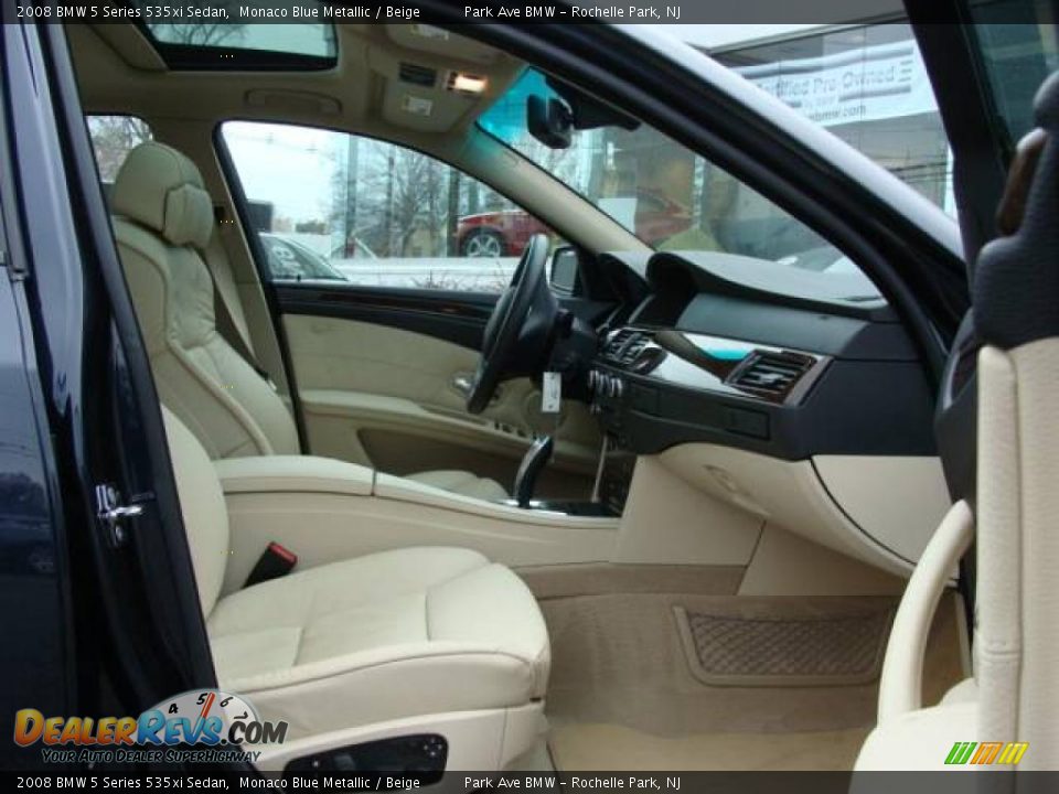 2008 BMW 5 Series 535xi Sedan Monaco Blue Metallic / Beige Photo #22