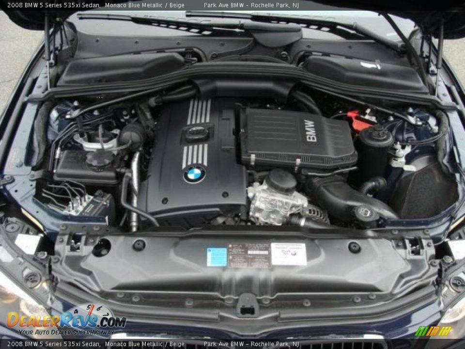 2008 BMW 5 Series 535xi Sedan Monaco Blue Metallic / Beige Photo #25