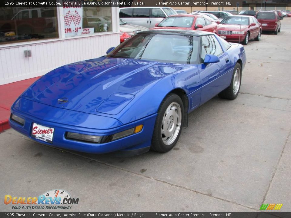 1995 Chevrolet Corvette Coupe Admiral Blue (Dark Cloisonne) Metallic / Beige Photo #2