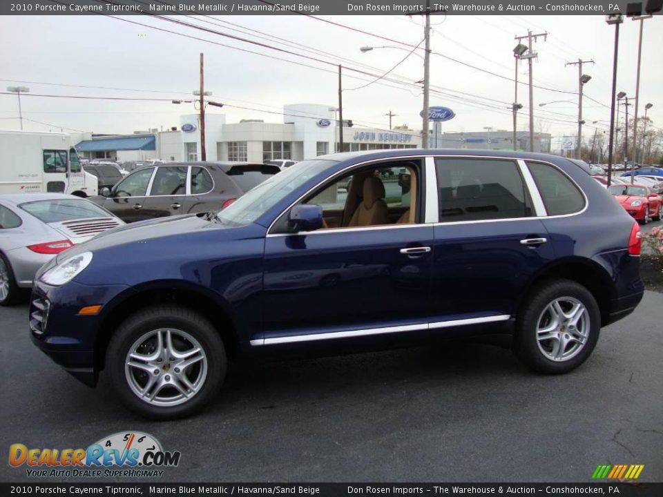 2010 Porsche Cayenne Tiptronic Marine Blue Metallic / Havanna/Sand Beige Photo #9