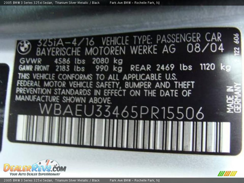 2005 BMW 3 Series 325xi Sedan Titanium Silver Metallic / Black Photo #26