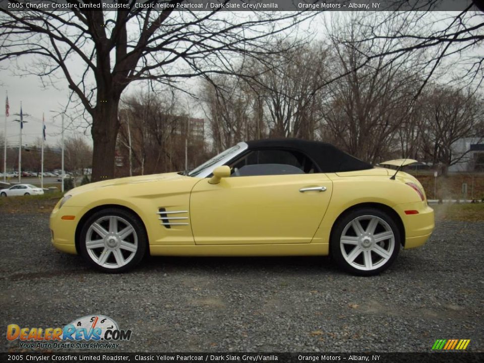 2005 Chrysler Crossfire Limited Roadster Classic Yellow Pearlcoat / Dark Slate Grey/Vanilla Photo #4