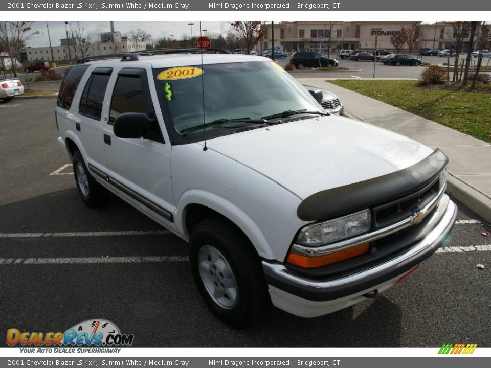 2001 Chevrolet Blazer LS 4x4 Summit White / Medium Gray Photo #3