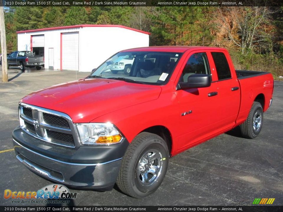 2010 Dodge Ram 1500 ST Quad Cab Flame Red / Dark Slate/Medium Graystone Photo #1