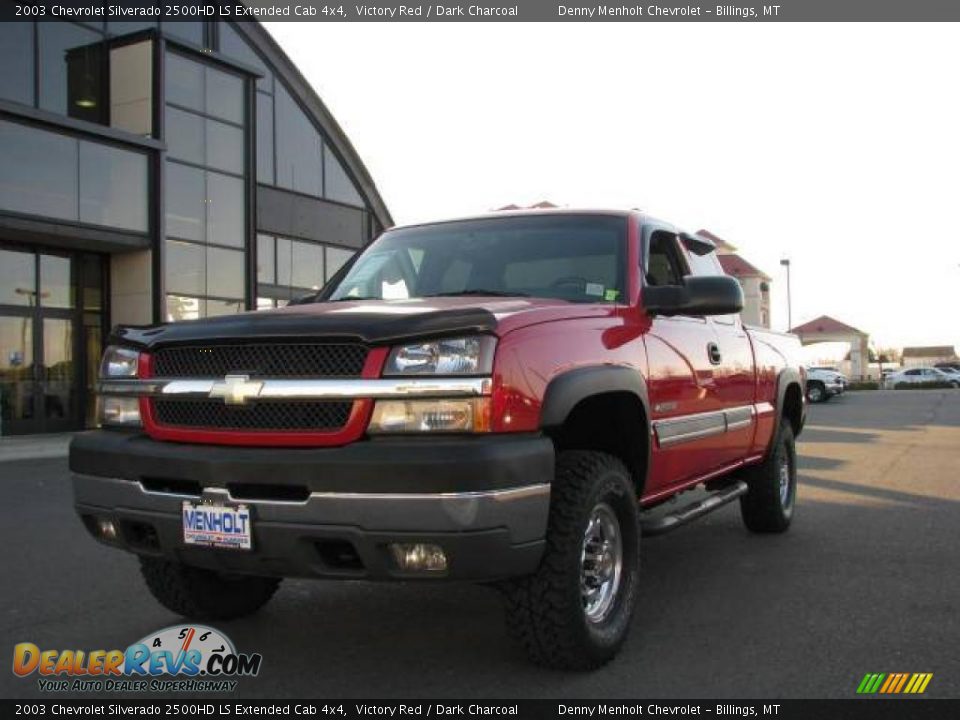 2003 Chevrolet Silverado 2500HD LS Extended Cab 4x4 Victory Red / Dark Charcoal Photo #2