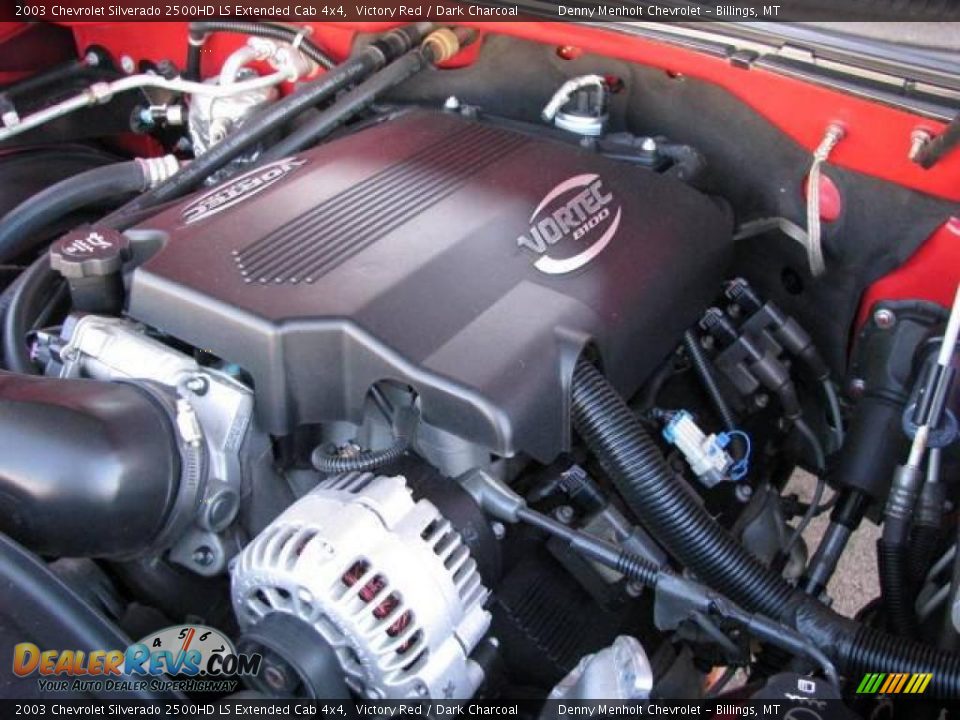 2003 Chevrolet Silverado 2500HD LS Extended Cab 4x4 Victory Red / Dark Charcoal Photo #14