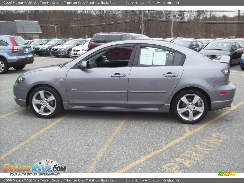 2006 Mazda MAZDA3 s Touring Sedan Titanium Gray Metallic / Black/Red Photo #19