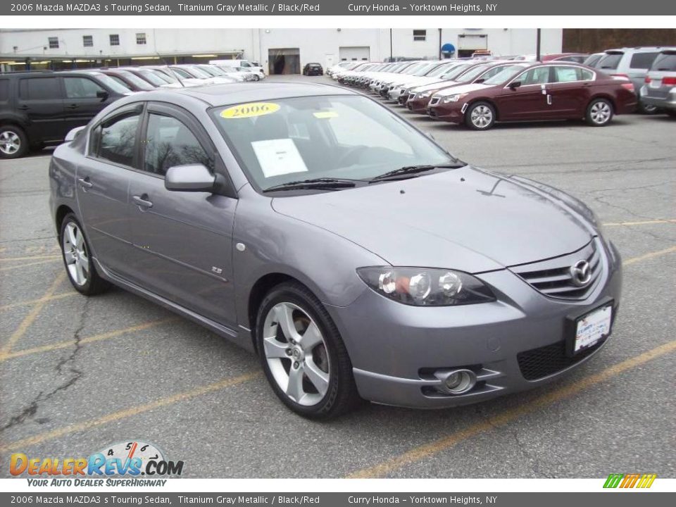 2006 Mazda MAZDA3 s Touring Sedan Titanium Gray Metallic / Black/Red Photo #21