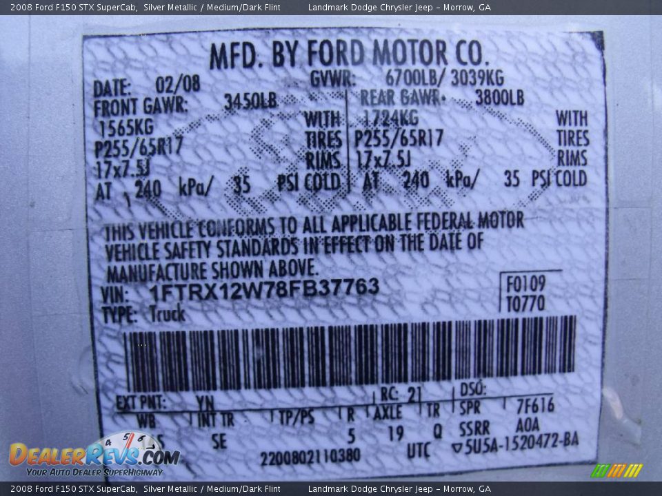2008 Ford F150 STX SuperCab Silver Metallic / Medium/Dark Flint Photo #29