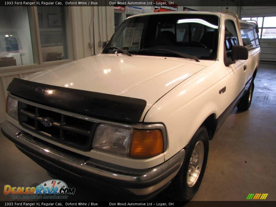 1993 Ford Ranger XL Regular Cab Oxford White / Blue Photo #2