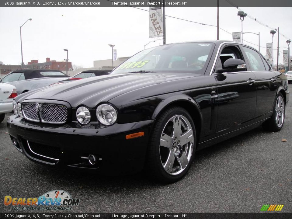 2009 Jaguar XJ XJ8 Ebony Black / Charcoal/Charcoal Photo #1