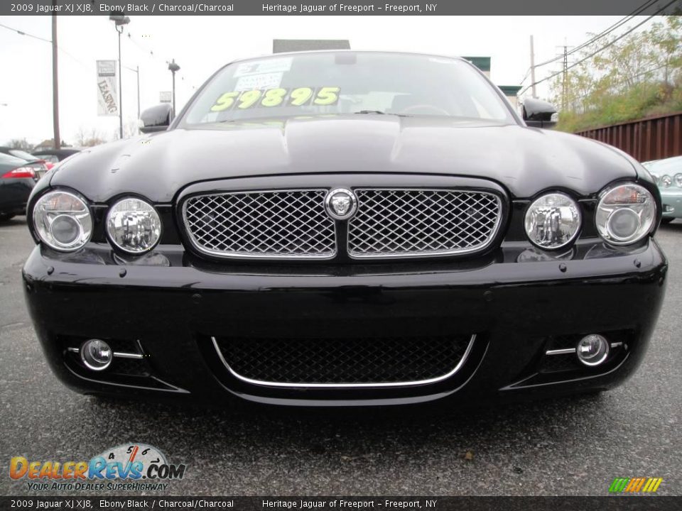 2009 Jaguar XJ XJ8 Ebony Black / Charcoal/Charcoal Photo #2